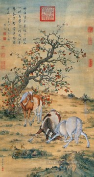  Grande Pintura - Lang brillando grandes caballos tradicional China